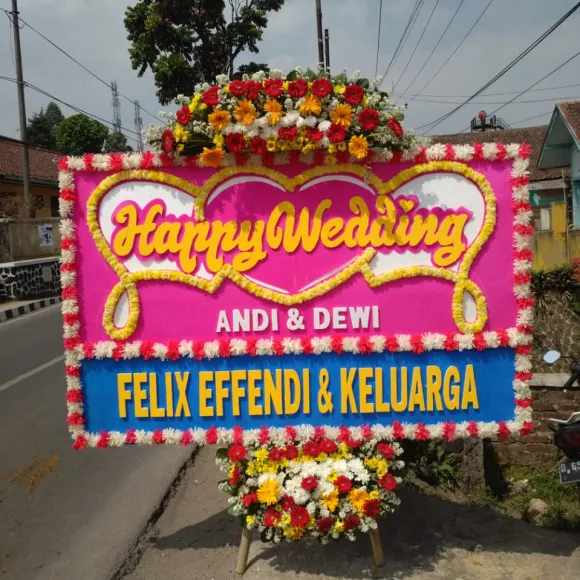 Bandung Bunga Papan Happy Wedding Bandung <br>BDG-BP-HW-F  1 bunga_papan_happy_wedding_bandung_602