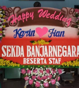 Banjarnegara Bunga Papan Happy Wedding di BanjarnegaraBJRNBPHWH