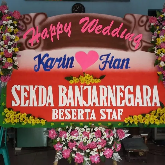 Banjarnegara Bunga Papan Happy Wedding di Banjarnegara<br>BJRN-BP-HW-H 1 bunga_papan_happy_wedding_banjarnegara_801