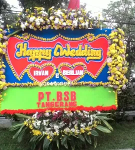Cibinong Bunga Papan Happy Wedding di Cibinong BogorCBNG BP HW 1001