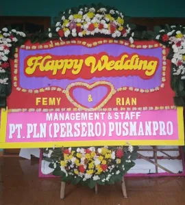 Cianjur Bunga Papan Happy Wedding di CianjurCIJR BP HW 751