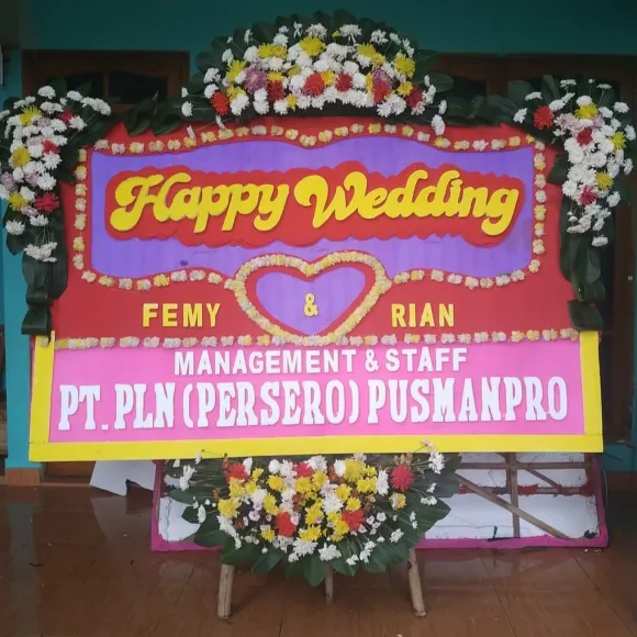 Cianjur Bunga Papan Happy Wedding di Cianjur<br>CIJR BP HW 751 1 bunga_papan_happy_wedding_di_cianjur