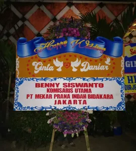 Yogyakarta Bunga Papan Happy Wedding di YogyakartaYOGY BP HW 601