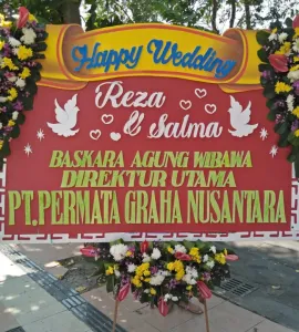 Surabaya Bunga Papan Happy Wedding Surabaya SRBY BP HW 601